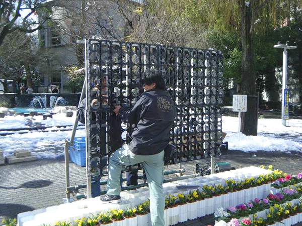 銀座数寄屋橋公園イベント 壁面草花装飾