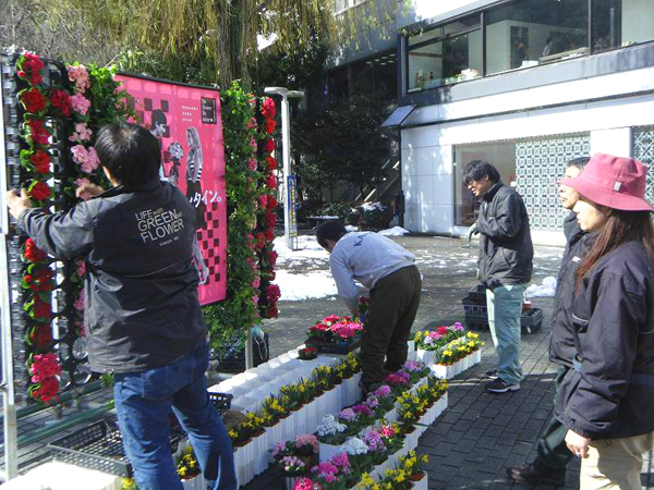 銀座数寄屋橋公園イベント 壁面草花装飾