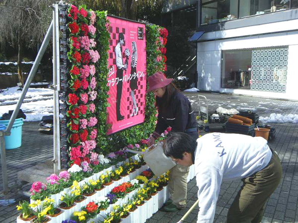 銀座数寄屋橋公園イベント 壁面草花装飾