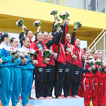 水泳競技大会 生花・観葉装飾・ヴィクトリーブーケ