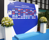 FINA airweave 競泳 ワールドカップ 東京大会 VIP室 アレンジメント 会場 装飾