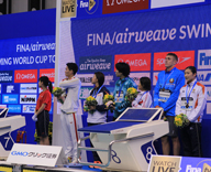 17 FINA airweave 競泳ワールドカップ 東京大会 生花装飾