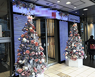 京都 商業施設 入り口前 クリスマスツリー