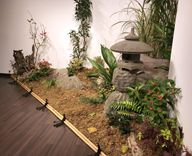新宿 ヒルトピア 冬の茶会 会場 和装飾 庭 制作