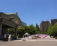東京 墨田区 横網 公園 東京空襲犠牲者を追悼し平和を祈念する碑 花壇 春
