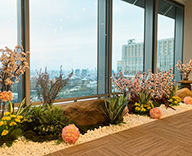 21 丸の内 オフィス 桜 造花 装飾 SEASONS