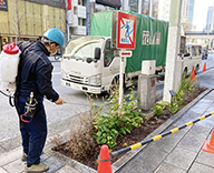 22 銀座 中央通り 花壇 メンテナンス hitotoki