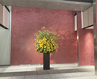 22 理研計器 株式会社 エントランス 造花 装飾 施工 夏 ひまわり バルキー 2m SEASONS