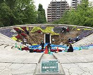 23 墨田区両国 祈念碑花壇 花絵 公園花壇 季節の花 futatoki 事例