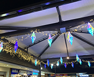 23 神戸市西区 商業施設 オーロラカラー イルミネーション 冬装飾 夜景 SEASONS 事例