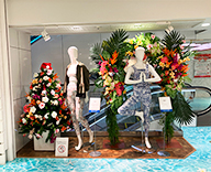 25 西銀座 館内　館外 ガーランド 南国風クリスマス 装飾 SEASONS 事例
