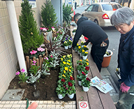 25 東京 江戸川 病院 エントランス 花壇 futatoki 事例