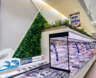 26 大阪 スーパー店内 十三東 ナチュラルグリーン 造花装飾 SEASONS 事例