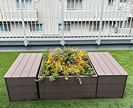 26 横浜 マンション共用部 人工芝 植栽ベンチ 設置工事 futatoki 事例