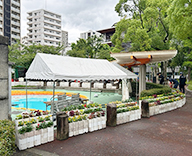 26 東京都 中央区 じゃぶ池 じゃぶじゃぶ池 花で彩り futatoki 事例