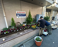 26 東京都 江戸川区 病院 エントランス花壇 季節の植込み futatoki 事例
